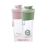 & ME andMe Protein Shaker Bottle - 700 ml with silicone sleeve| Shaker for Pre-Post Workout Supplement Protein Shake Gym Sipper (Pink Color) (Green & Pink Color)